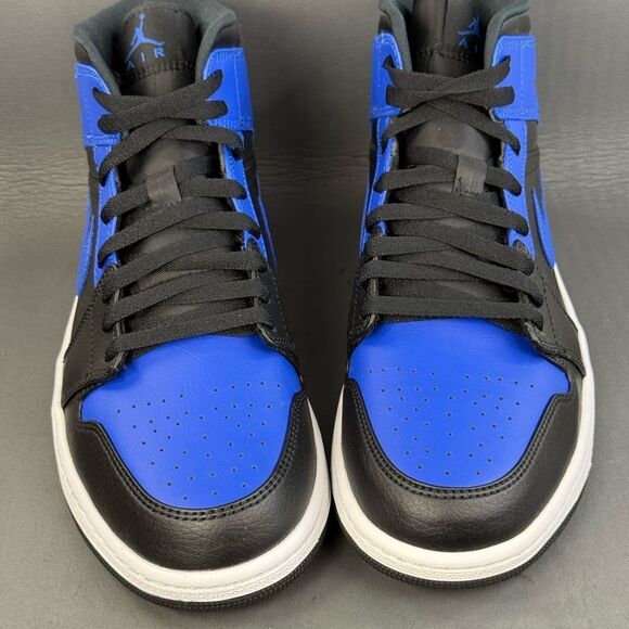 Nike Air Jordan 1 Mid Hyper Royal Tumbled Leather sneaker shoes men’s 11 - Picture 3 of 10